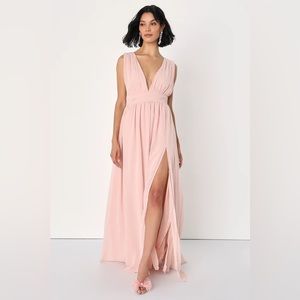 LuLus Heavenly Hues Pink Blush Maxi Dress